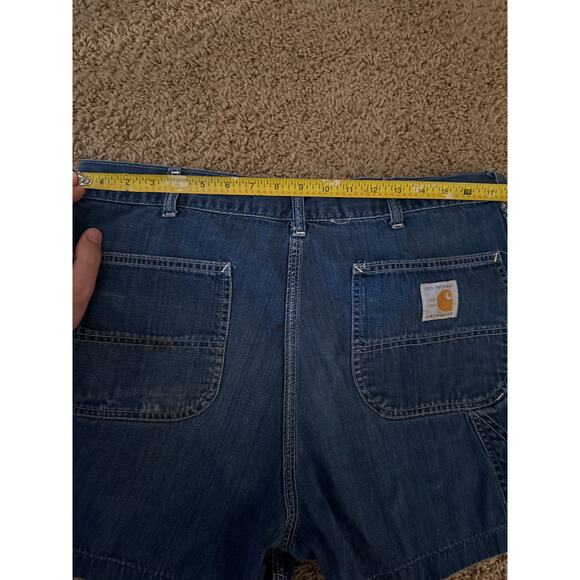 Carhartt 35” Blue Denim Carpenter Work Shorts - Picture 7 of 10